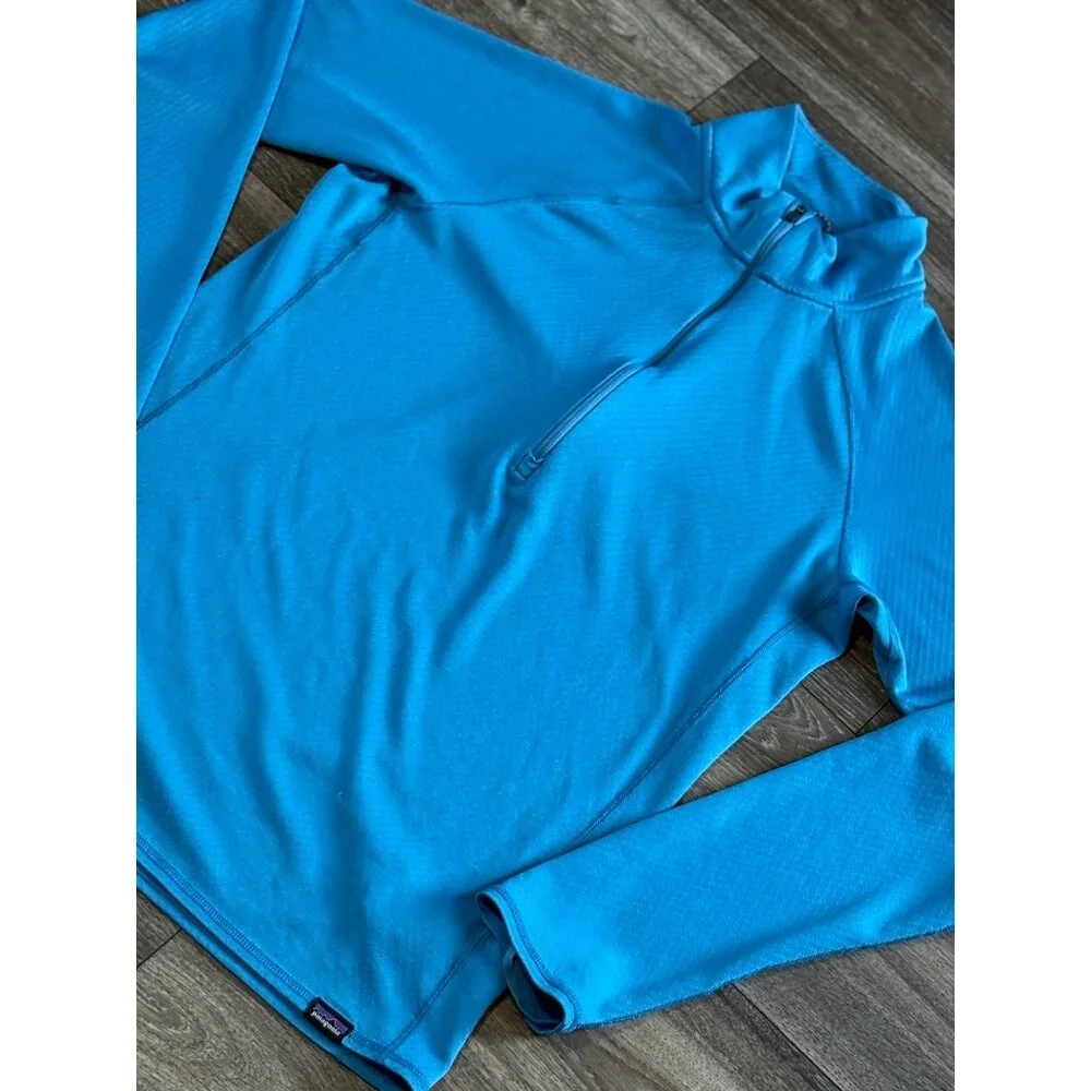 PATAGONIA CAPILENE MIDWEIGHT ZIP NECK LONG SLEEVE SPORT TOP BLUE MENS SMALL - Picture 2 of 8